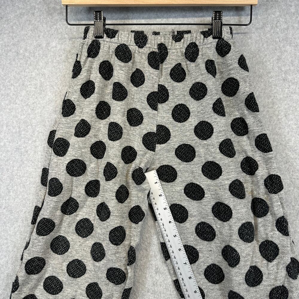 Malina Sweatpants Kids Girls Size 10 Gray Black Polka Dot 100% Cotton Pull On - Picture 11 of 12